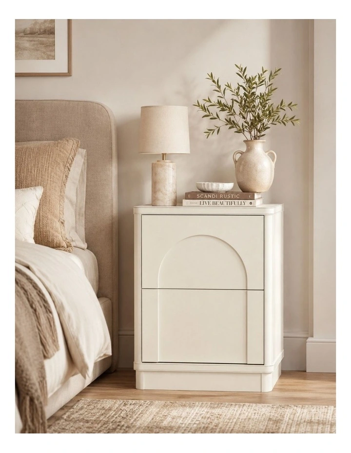 Cranfield Bedside Tables Set of 2 Drawers Modern Nightstand - Foil-laminated Particleboard & MDF image 3