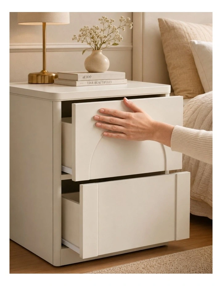 Cranfield Bedside Tables Set of 2 Drawers Modern Nightstand - Foil-laminated Particleboard & MDF image 4