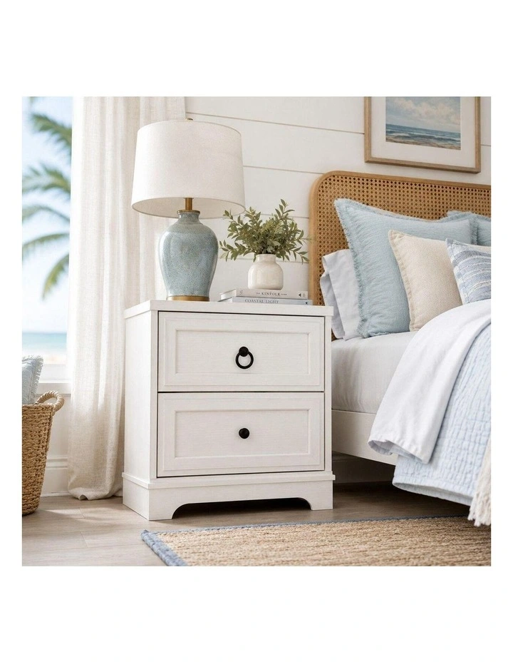 CABOT White 5 Chest of Drawers Tallboy   2 Bedside Tables - Foil-laminated Particleboard & MDF image 3
