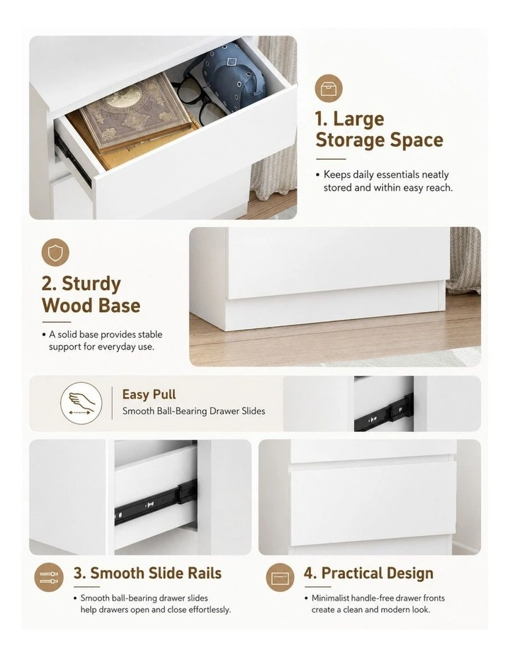 Belmont 12 Chest of Drawers White Dresser Set of 2 image 5