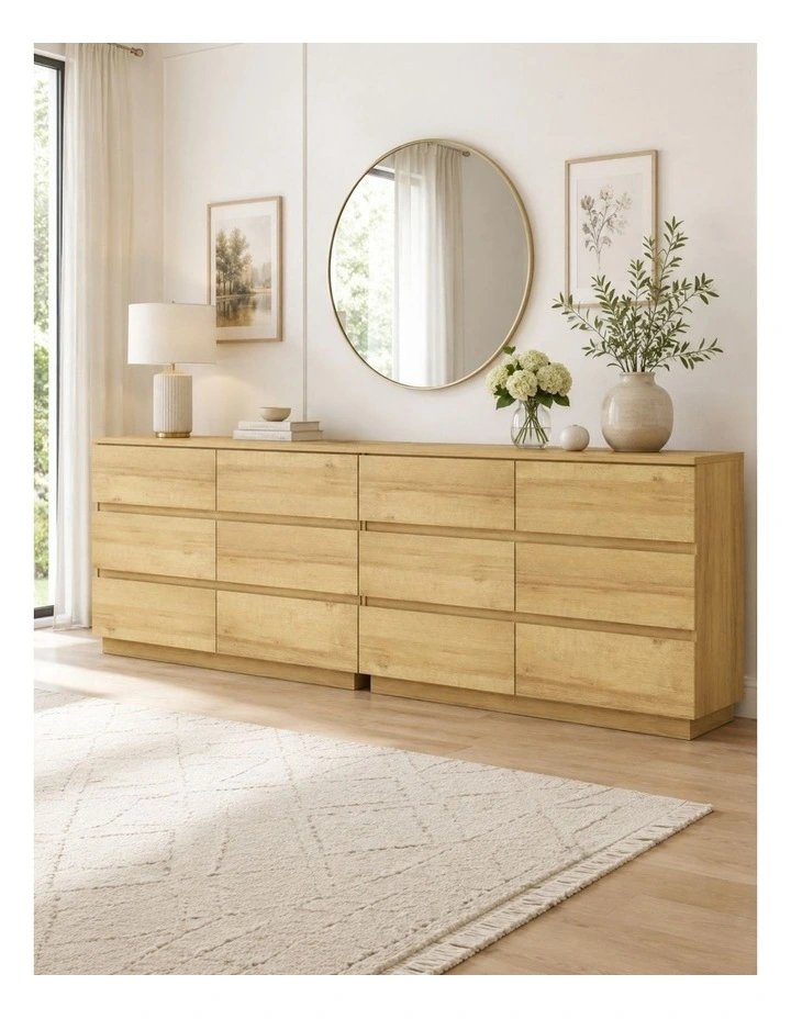 Light Oak 12 Chest of Drawers Dressers Lowboy image 2