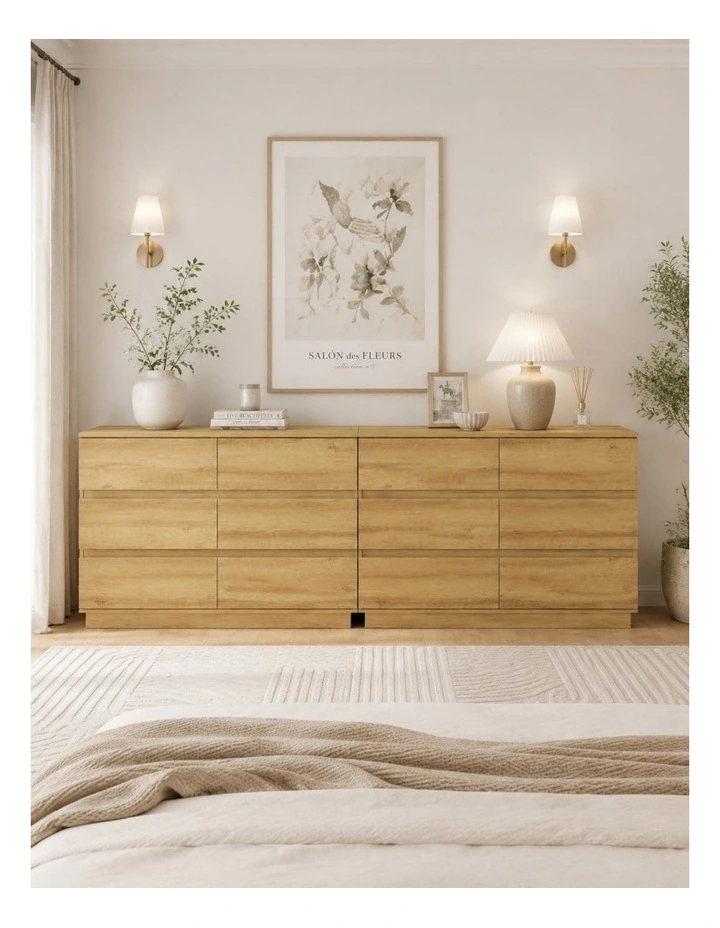 Light Oak 12 Chest of Drawers Dressers Lowboy image 3