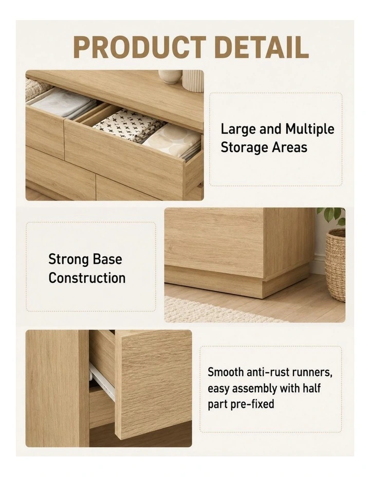 Light Oak 12 Chest of Drawers Dressers Lowboy image 5