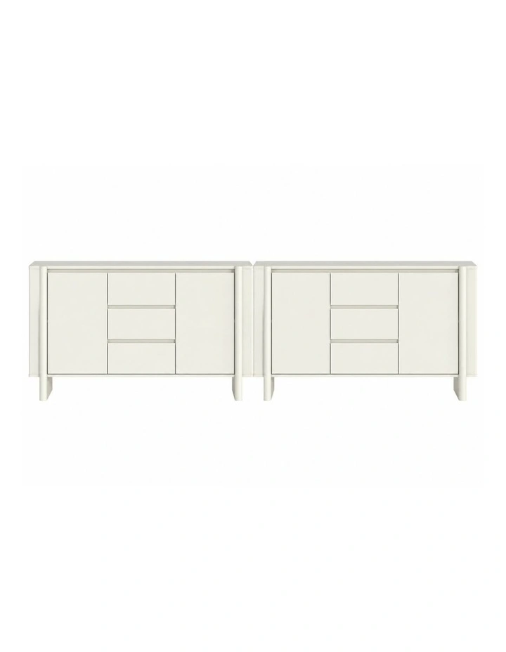 AMBER Large Sideboard 150cm Cupboard Set of 2 - Foil-laminated Particleboard & MDF/White image 1