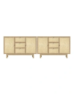 Ballina Buffet Sideboard Set of 2 Storage Cabinet Cupboard Hallway Pantry Door