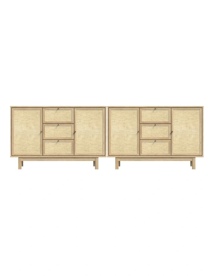 Ballina Buffet Sideboard Set of 2 Storage Cabinet Cupboard Hallway Pantry Door image 1