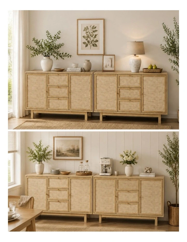 Ballina Buffet Sideboard Set of 2 Storage Cabinet Cupboard Hallway Pantry Door image 2