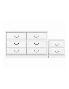6 Drawer Chest of Drawers Bedside Table Bedroom Set