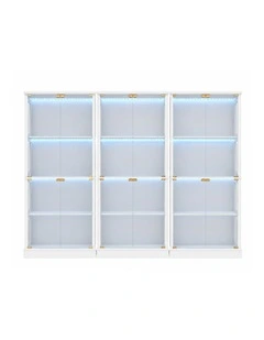 Display Cabinet Jersey and Collectibles Cabinet Foil-laminated Particleboard&MDF/White