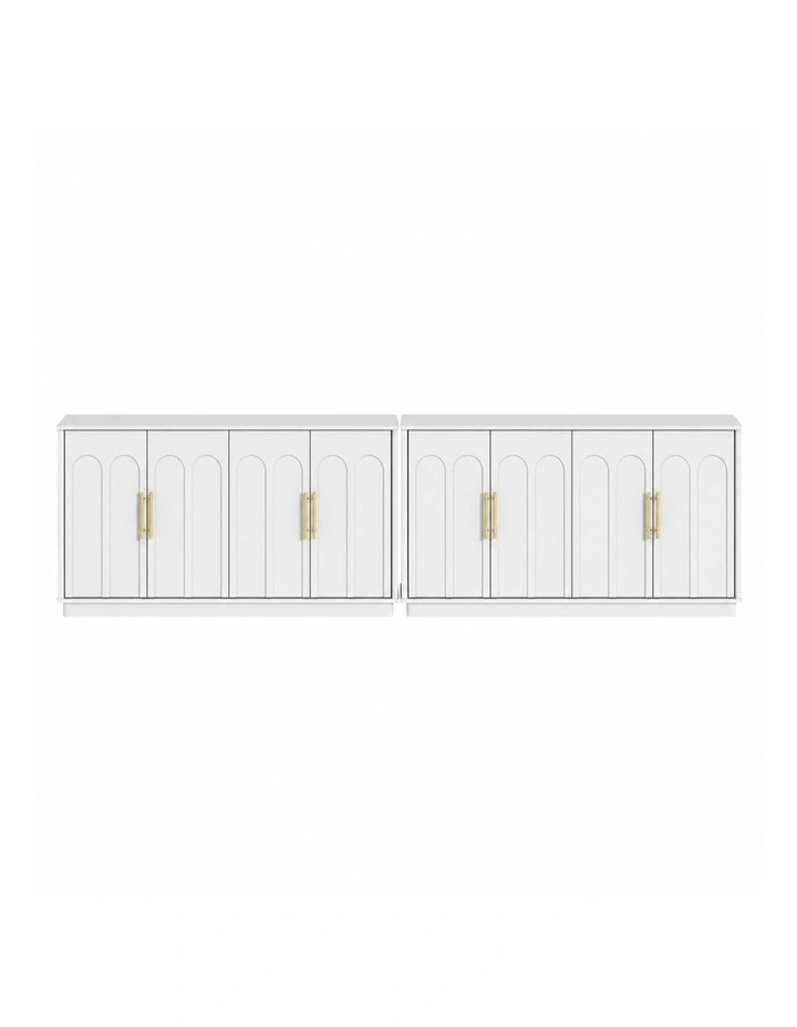 Opera Modern 150cm White Sideboard Buffet Cabinet Set of 2 image 1