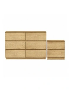 Belmont 6 Chest of Drawers Dresser with Bedside Table