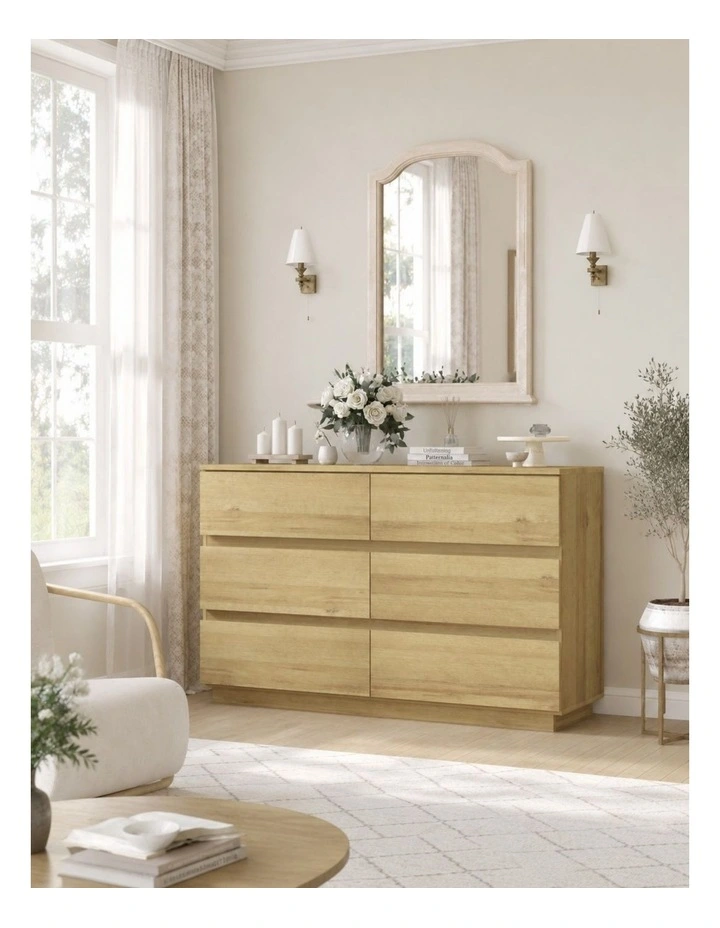 Belmont 6 Chest of Drawers Dresser with Bedside Table image 4