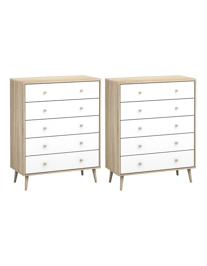 Adriana 10 Drawer Chest of Drawers Tallboy Dressers Set image 1