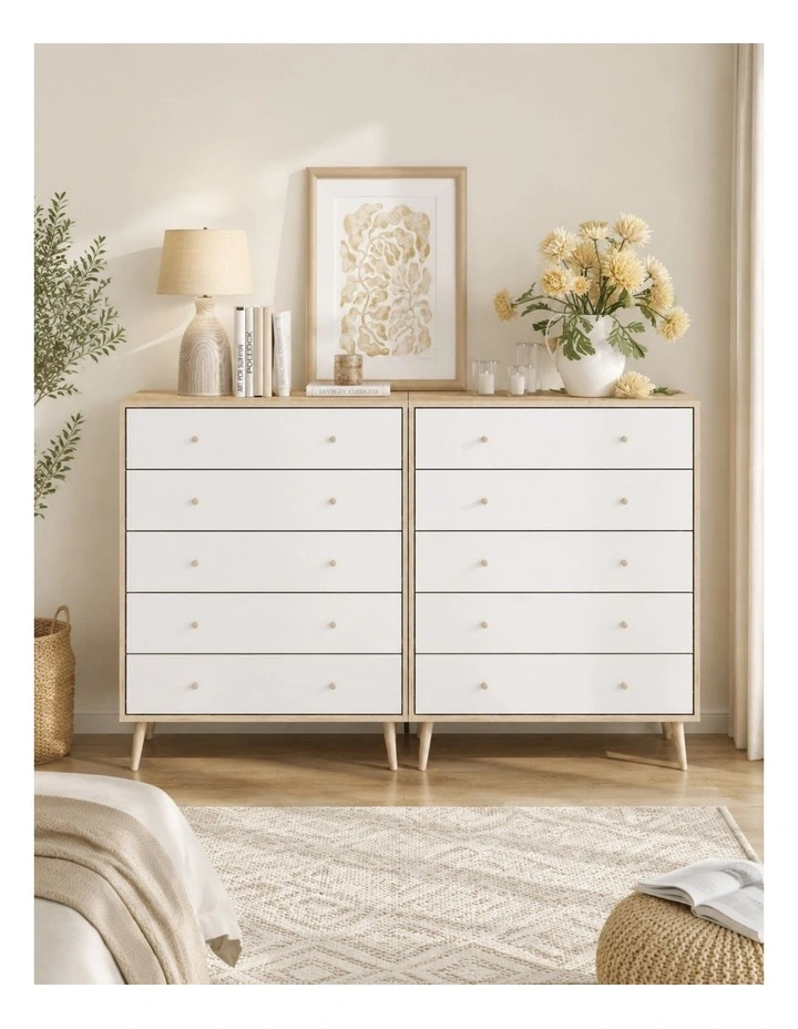 Adriana 10 Drawer Chest of Drawers Tallboy Dressers Set image 3