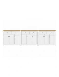 Clifton Buffet Sideboard Set of 3 With 2 Drawers & 3 Doors