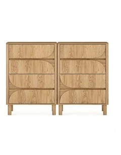 Arched 8 Chest of Drawers Dresser Tallboy Dresser Set of 2