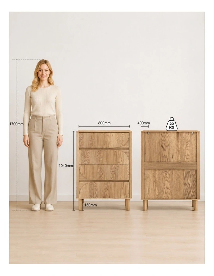 Arched 8 Chest of Drawers Dresser Tallboy Dresser Set of 2 image 5