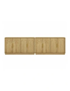 Modern Oak 150cm Buffet Sideboard Cabinet Set of 2