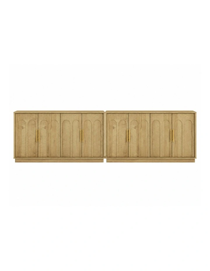 Modern Oak 150cm Buffet Sideboard Cabinet Set of 2 image 1