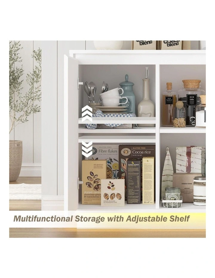 White Buffet Sideboard Storage Cabinet and 2 Side Tables image 5