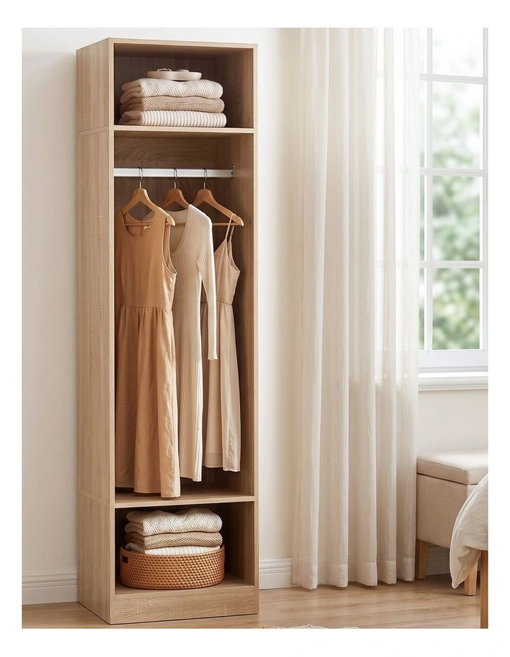 Artiss Wardrobe Clothes Closet Storage Organizer Shelf Pine image 2