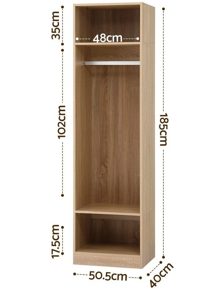 Artiss Wardrobe Clothes Closet Storage Organizer Shelf Pine image 3