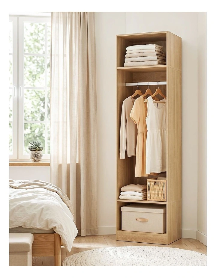 Artiss Wardrobe Clothes Closet Storage Organizer Shelf Pine image 4