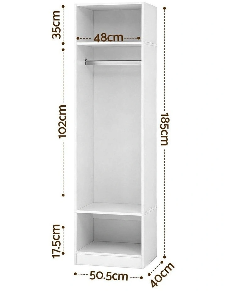 Artiss Wardrobe Clothes Closet Storage Organizer Shelf White image 3