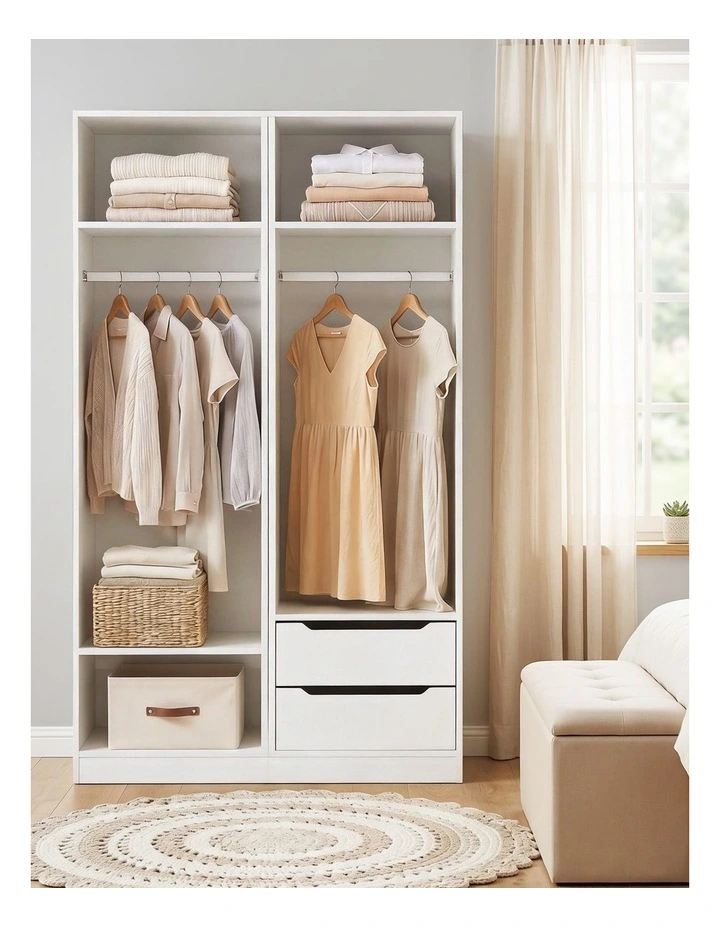 Artiss Wardrobe Clothes Closet Storage Organizer Shelf White image 5