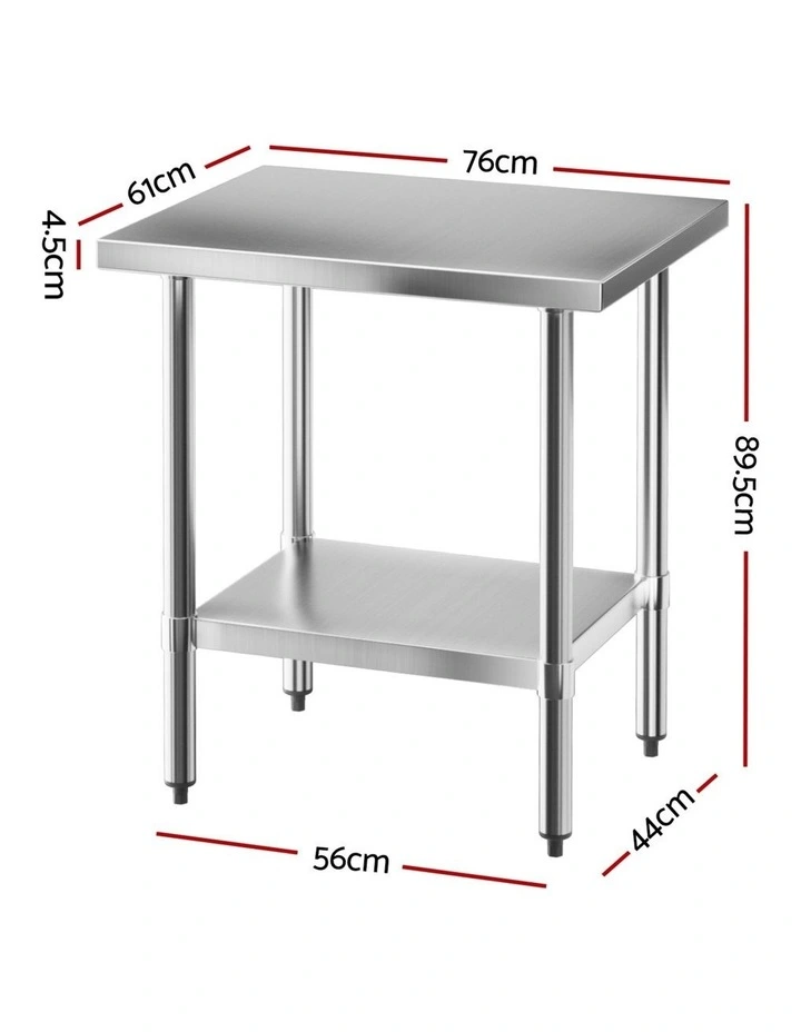 Cefito Stainless Steel Kitchen Bench Work Table 610 x760MM 430 image 3