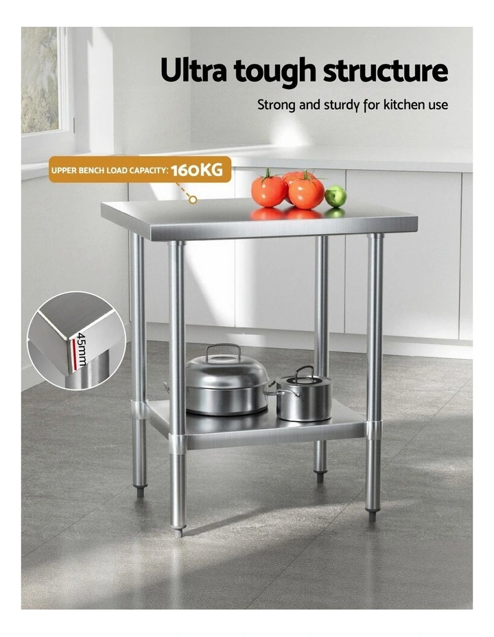 Cefito Stainless Steel Kitchen Bench Work Table 610 x760MM 430 image 7