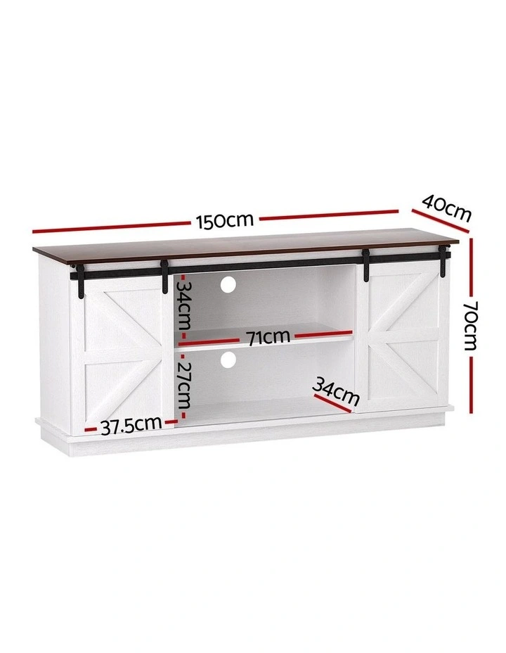 Artiss Buffet Sideboard Storage Cabinet Kitchen Cupboard Sliding Doors White image 3