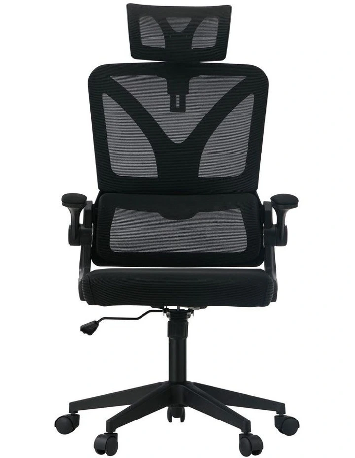 Oikiture Mesh Office Chair D-Shape Black image 2