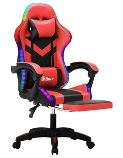 Oikiture LED Massage Gaming Chair