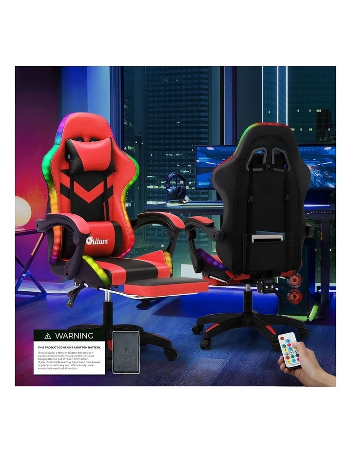 Oikiture LED Massage Gaming Chair image 5