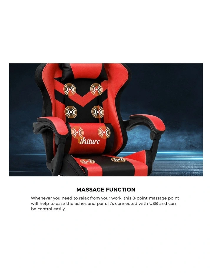 Oikiture LED Massage Gaming Chair image 6