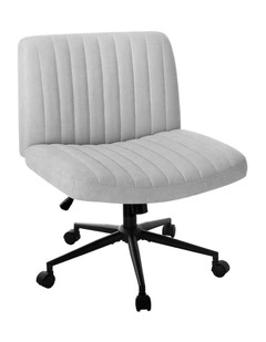 Oikiture Armless Office Desk Chair Linen Grey