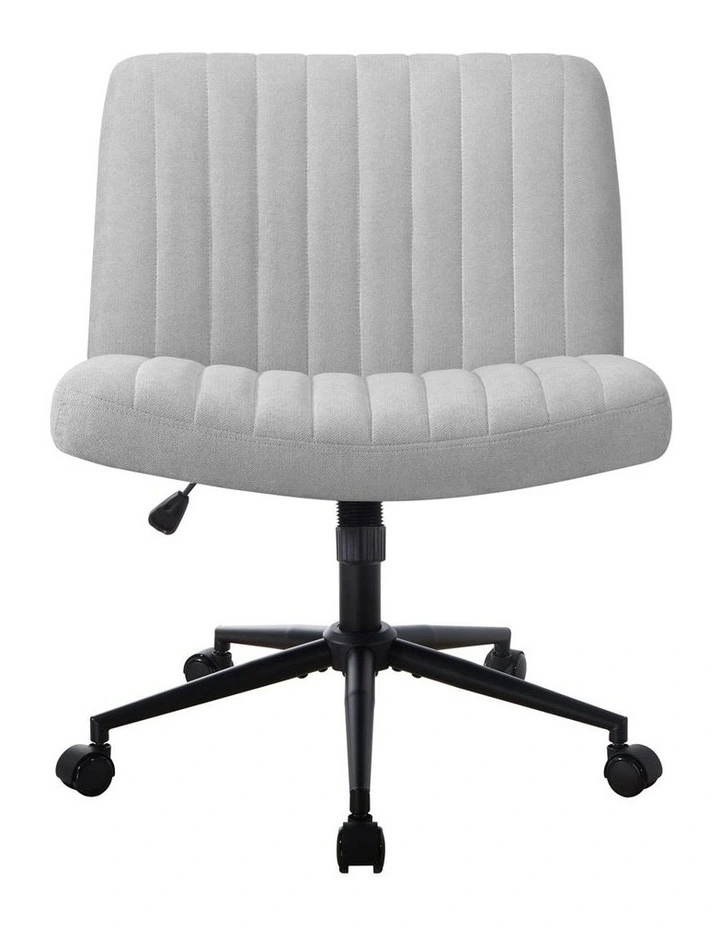 Oikiture Armless Office Desk Chair Linen Grey image 2