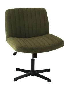 Oikiture Armless Office Desk Chair Sherpa Green
