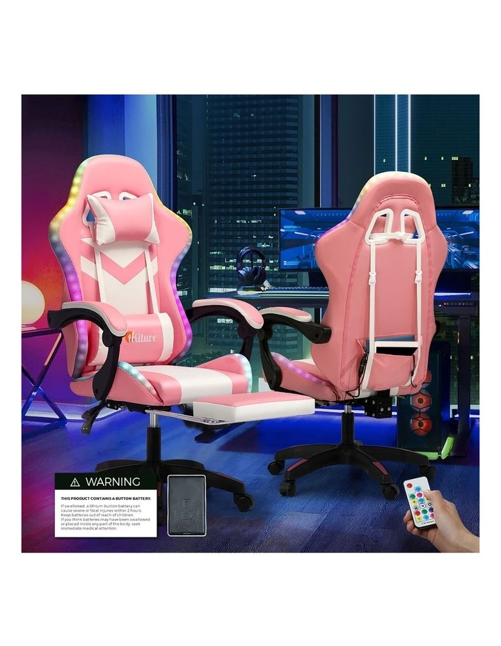 Oikiture LED Massage Gaming Chair image 5