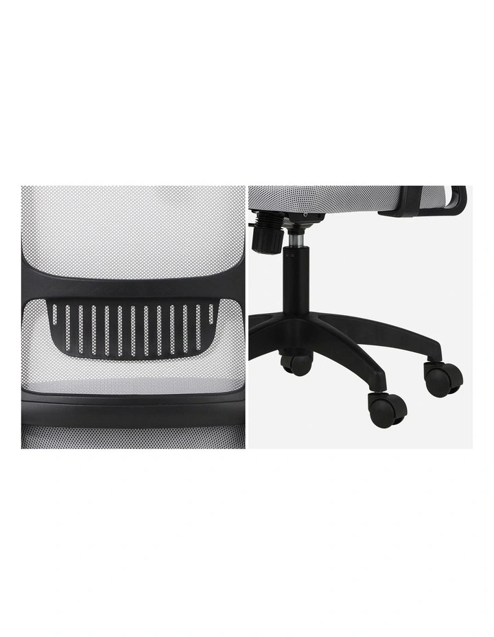 Oikiture Mesh Office Chair Fabric Black&Grey image 7