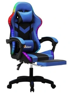 Oikiture LED Massage Gaming Chair