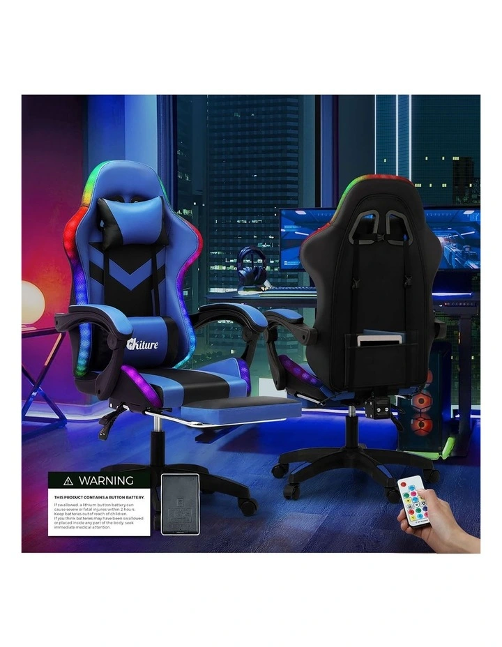 Oikiture LED Massage Gaming Chair image 5
