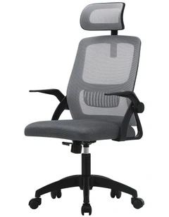 Oikiture Mesh Office Chair Fabric Dark Grey&Black