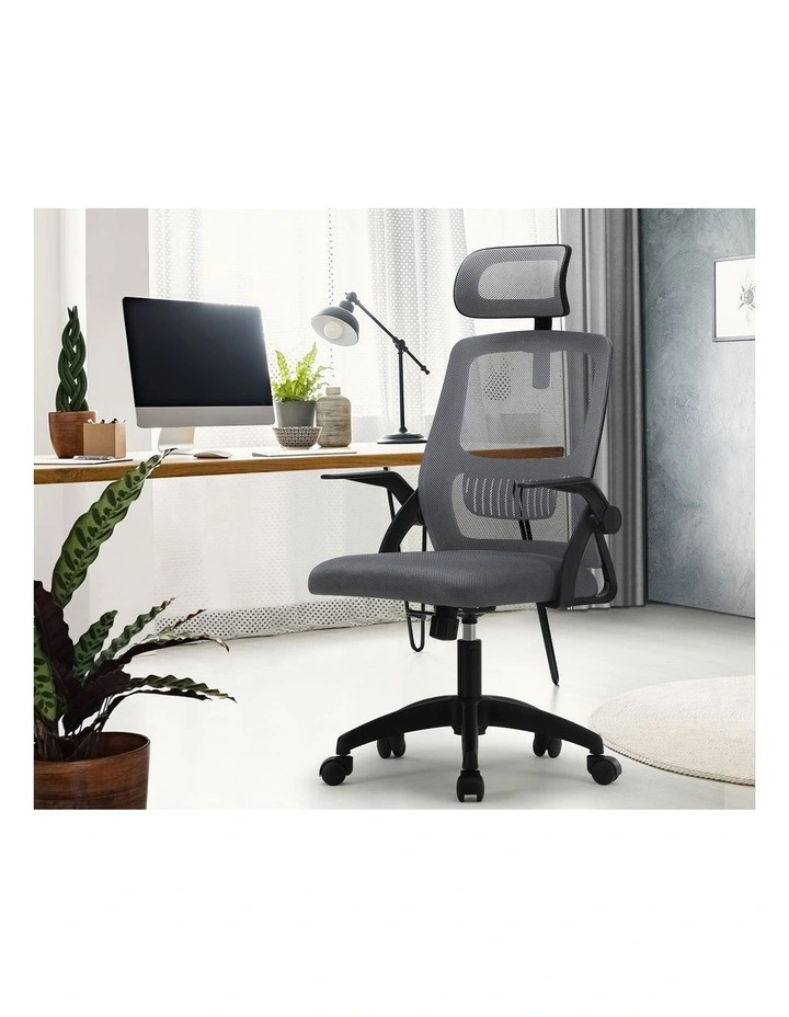 Oikiture Mesh Office Chair Fabric Dark Grey&Black image 5