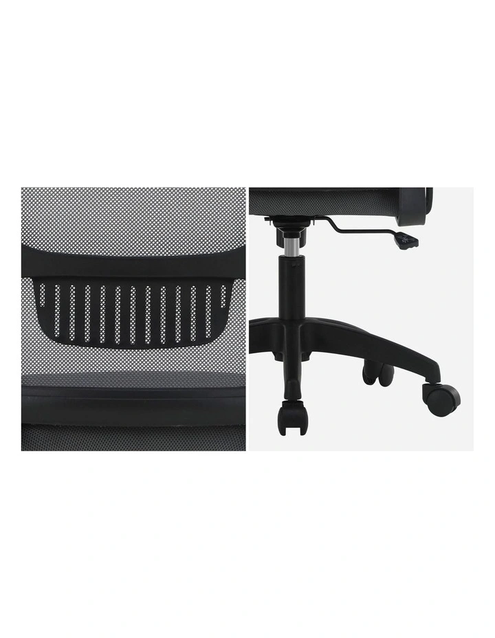 Oikiture Mesh Office Chair Fabric Dark Grey&Black image 7