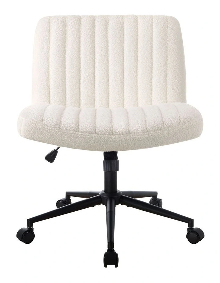Oikiture Armless Office Chair White image 2