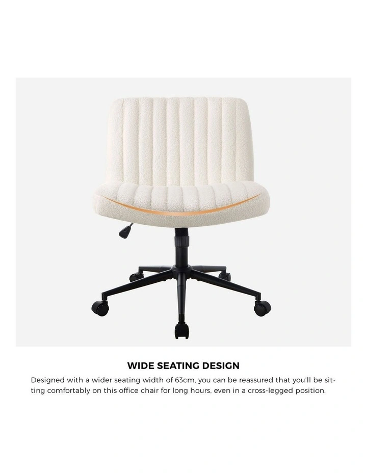Oikiture Armless Office Chair White image 7