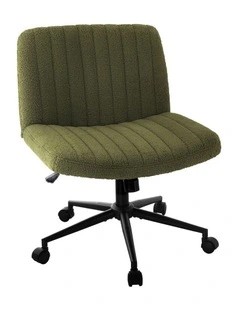 Oikiture Office Desk Chair Armless Sherpa Green
