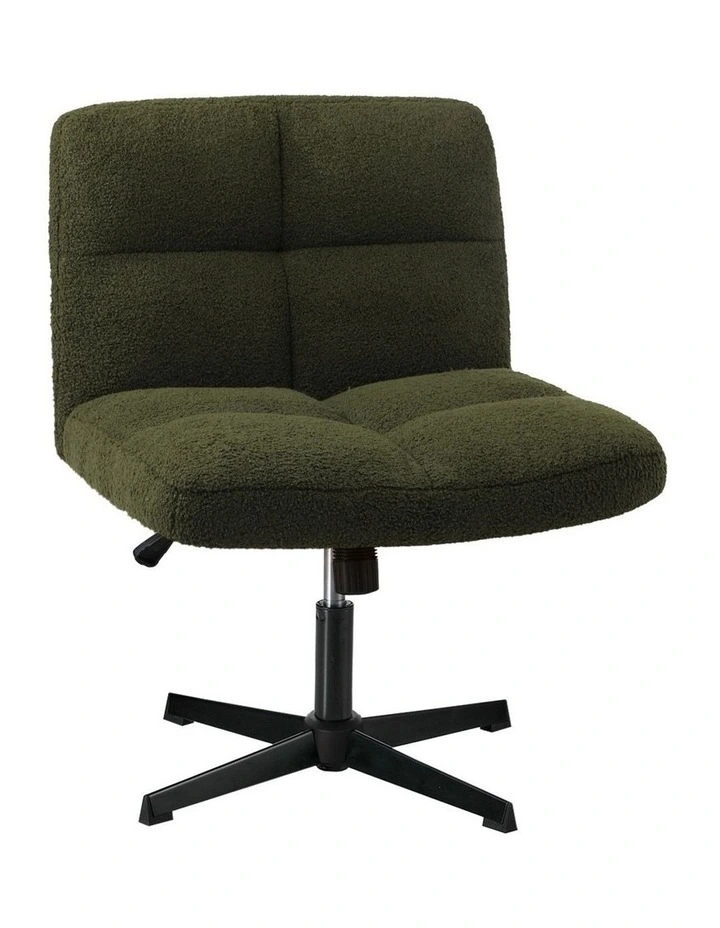 Oikiture  Armless Office Desk Chair  Boucle Green image 1